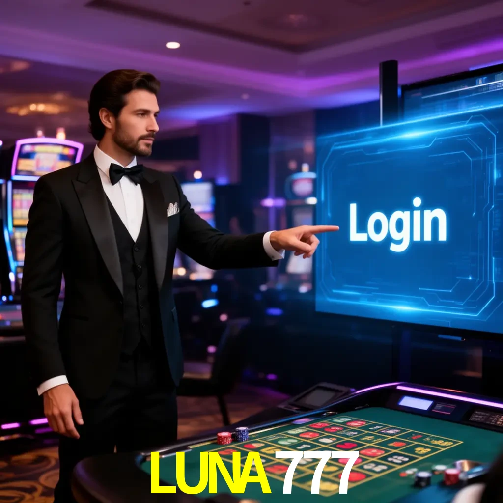 LUNA777 Login - OTP, cuenta y soporte Pantalla LUNA777 Login con OTP, contraseña, cuenta segura y soporte móvil